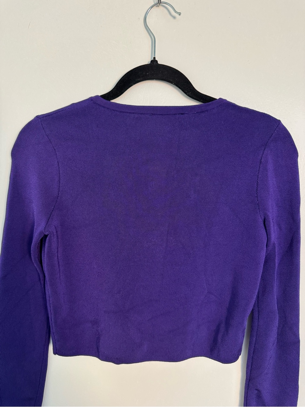 Mango Deep Purple Cropped Button Cardigan - Picture 9 of 15